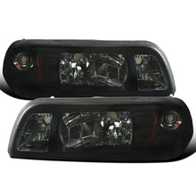 Ronnin - Fits 1987-1993 Ford Mustang Factory Replacement All-in-One Headlights Assembly Pair | Smoke