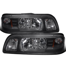 Ronnin - Fits 1987-1993 Ford Mustang Factory Replacement All-in-One Headlights Assembly Pair | Black