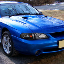 Ronnin - Fits 1994-1998 Ford Mustang Factory Replacement Headlights + Signal Corner Lights Assembly Pair | Black