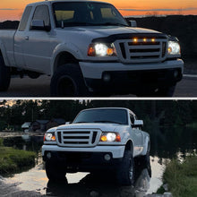 Ronnin - Fits 2001-2011 Ford Ranger Factory Replacement Headlights + Amber Corner Turn Signal Lights Assembly Pair | Black