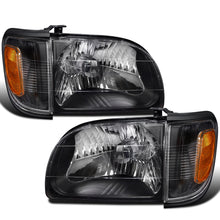 Ronnin - Se adapta a Toyota Tacoma 2001-2004 Faros de repuesto de fábrica + Montaje de luces direccionales de esquina ámbar Par | Negro