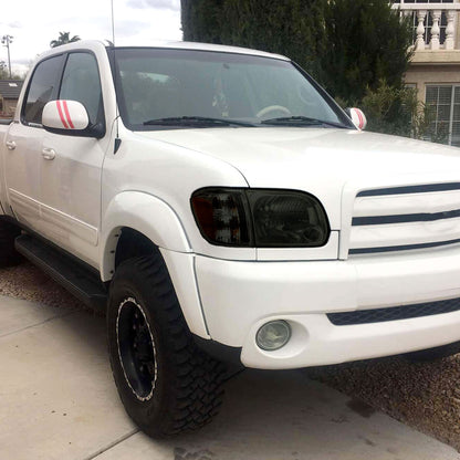 Ronnin - Compatible con Toyota Tundra Sequoia 2005-2007 Juego de faros delanteros halógenos de repuesto + luces de esquina | Ahumado