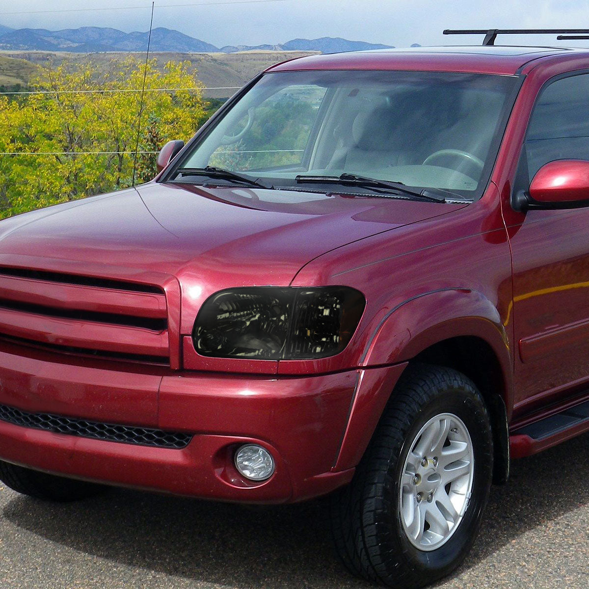 Ronnin - Compatible con Toyota Tundra Sequoia 2005-2007 Juego de faros delanteros halógenos de repuesto + luces de esquina | Ahumado