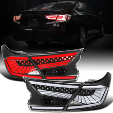 Ronnin - Fits 2018-2022 Honda Accord Sedan 4Dr Aggressive Upgraded Full LED Tail Lights Sequential Turn Signals + Animated Startup Effect Assembly Pair | Black