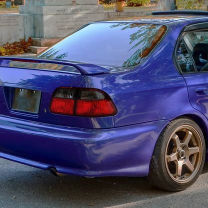 Ronnin - Fits 1999-2000 Honda Civic Sedan 4Dr Factory Replacement Tail Lights Assembly Pair | Red Smoke