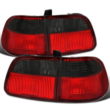 Ronnin - Fits 1999-2000 Honda Civic Sedan 4Dr Factory Replacement Tail Lights Assembly Pair | Red Smoke