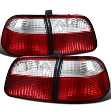 Ronnin - Fits 1999-2000 Honda Civic Sedan 4Dr Factory Replacement Tail Lights Assembly Pair | Red Clear