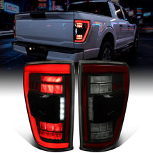Ronnin - Luces traseras LED completas para Ford F-150 2021-2023 con intermitentes secuenciales de punto ciego + conjunto de efecto de inicio animado | Negro Humo