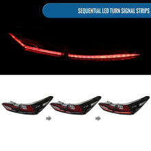 Ronnin - Fits 2018-2022 Toyota Camry Full LED Tail Lights Sequential Turn Signal + Animated Startup Effect Lamps Assembly Pair | Glossy Black