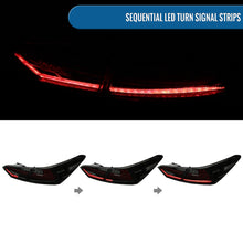 Ronnin - Fits 2018-2022 Toyota Camry Full LED Tail Lights Sequential Turn Signal + Animated Startup Effect Lamps Assembly Pair | Black Smoke