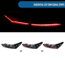 Ronnin - Fits 2018-2022 Toyota Camry Full LED Tail Lights Sequential Turn Signal + Animated Startup Effect Lamps Assembly Pair | Black