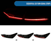 Ronnin - Fits 2018-2022 Toyota Camry Full LED Tail Lights Sequential Turn Signal + Animated Startup Effect Lamps Assembly Pair | Black Smoke