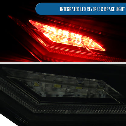 Ronnin - Fits 2018-2022 Toyota Camry Full LED Tail Lights Sequential Turn Signal + Animated Startup Effect Lamps Assembly Pair | Black Smoke