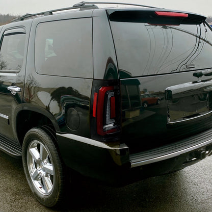 Ronnin - Fits 2007-2014 Chevy Tahoe Suburban GMC Yukon Denali XL Tail Lights LED Integrated Brake and Sequential Turn Signals + Animated Startup Effect Assembly Pair | Glossy Black