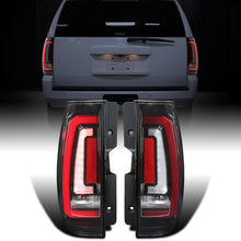 Ronnin - Fits 2007-2014 Chevy Tahoe Suburban GMC Yukon Denali XL Tail Lights LED Integrated Brake and Sequential Turn Signals + Animated Startup Effect Assembly Pair | Glossy Black