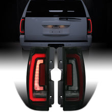Ronnin - Fits 2007-2014 Chevy Tahoe Suburban GMC Yukon Denali XL Tail Lights LED Integrated Brake and Sequential Turn Signals + Animated Startup Effect Assembly Pair | Black Smoke