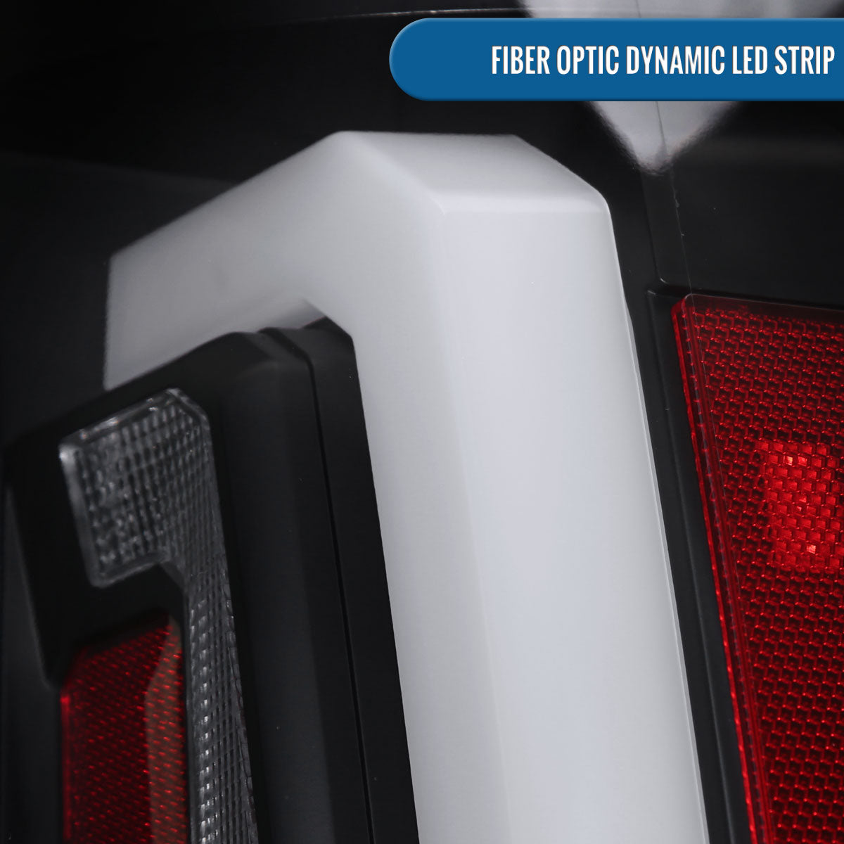 Ronnin - Fits 2007-2014 Chevy Tahoe Suburban GMC Yukon Denali XL Tail Lights LED Integrated Brake and Sequential Turn Signals + Animated Startup Effect Assembly Pair | Black | White Tube