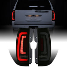 Ronnin - Fits 2007-2014 Chevy Tahoe Suburban GMC Yukon Denali XL Tail Lights LED Integrated Brake and Sequential Turn Signals + Animated Startup Effect Assembly Pair | Black Smoke | White Tube