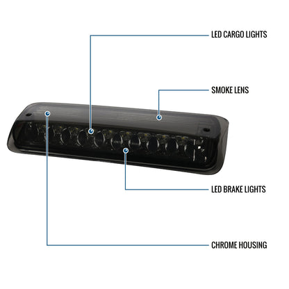 2004-2008 Ford F150 Center High Mount Stop Lamp LED Rear Cargo Brake Light Piece | Smoke