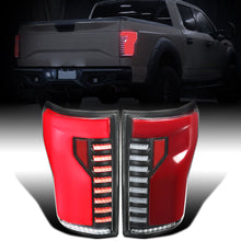 Ronnin - Fits 2015-2017 Ford F150 Full LED Tail Lights Sequential Turn Signals + Animated Startup Effect Parking Assembly | Black