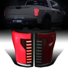 Ronnin - Fits 2015-2017 Ford F150 Full LED Tail Lights Sequential Turn Signals + Animated Startup Effect Parking Assembly | Black Smoke
