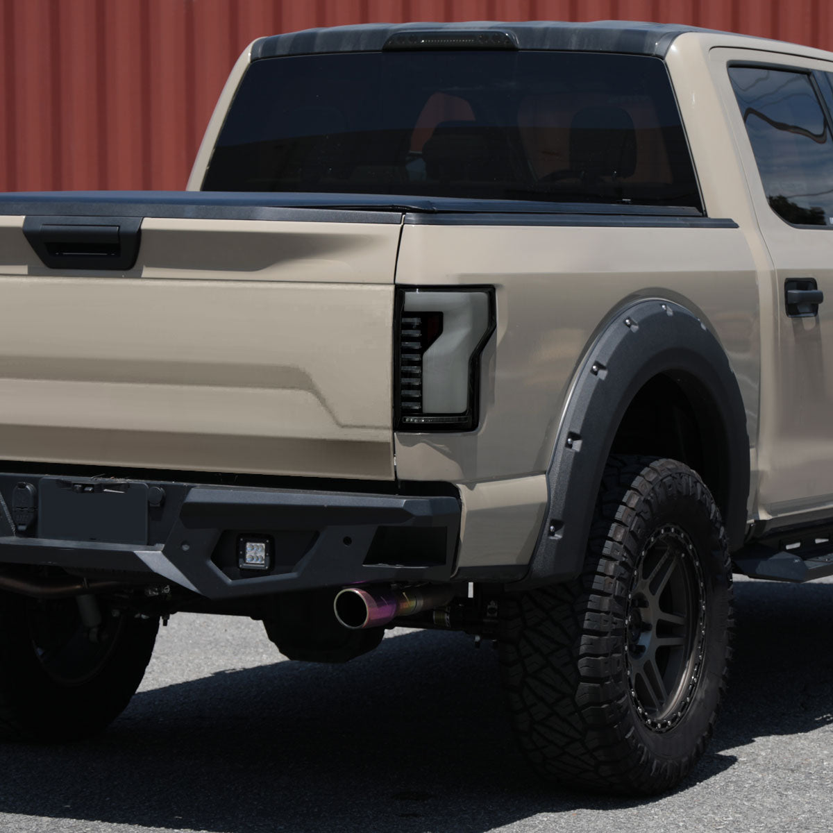 Ronnin - Fits 2018-2020 Ford F150 Upgraded Full LED Tail Lights Sequential Turn Signals + Animated Startup Effect Parking Assembly | Black Smoke | White Tube
