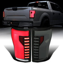 Ronnin - Fits 2018-2020 Ford F150 Upgraded Full LED Tail Lights Sequential Turn Signals + Animated Startup Effect Parking Assembly | Black Smoke | White Tube
