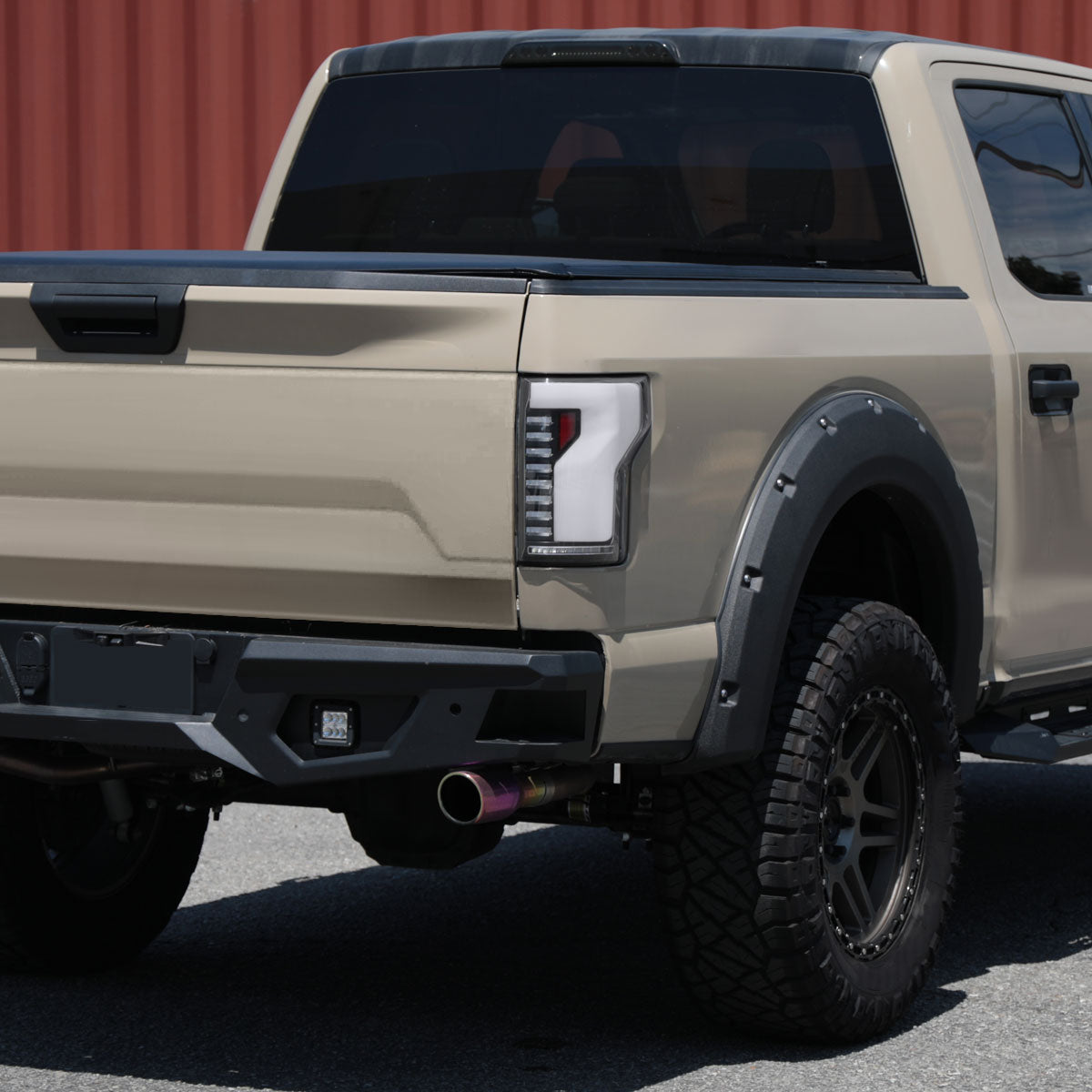 Ronnin - Fits 2018-2020 Ford F150 Upgraded Full LED Tail Lights Sequential Turn Signals + Animated Startup Effect Parking Assembly | Black | White Tube
