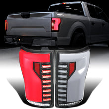 Ronnin - Fits 2018-2020 Ford F150 Upgraded Full LED Tail Lights Sequential Turn Signals + Animated Startup Effect Parking Assembly | Black | White Tube