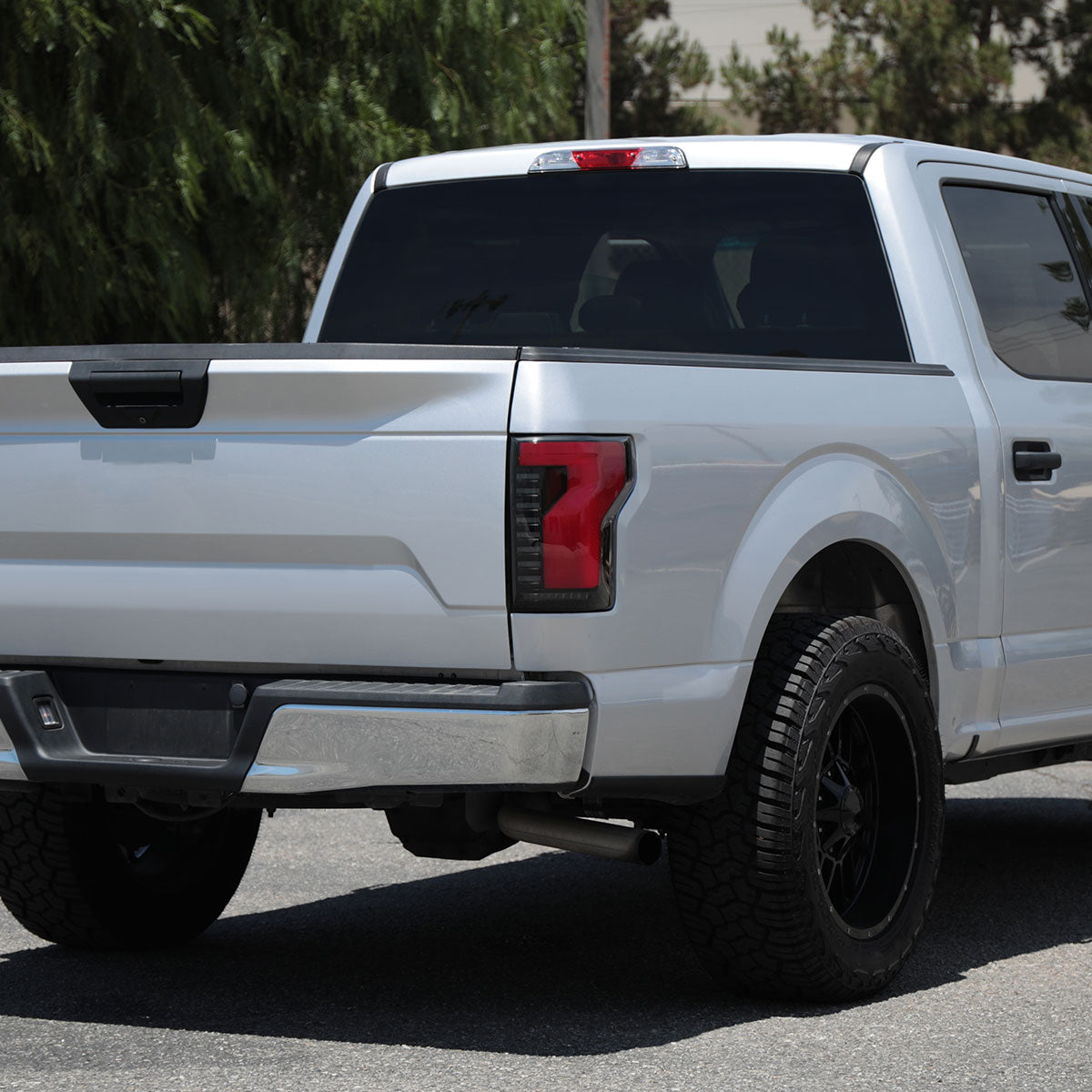 Ronnin - Fits 2018-2020 Ford F150 Upgraded Full LED Tail Lights Sequential Turn Signals + Animated Startup Effect Parking Assembly | Black Smoke
