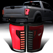 Ronnin - Fits 2018-2020 Ford F150 Upgraded Full LED Tail Lights Sequential Turn Signals + Animated Startup Effect Parking Assembly | Black Smoke