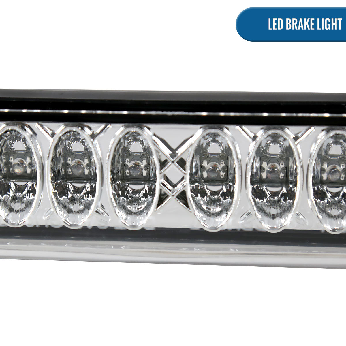 Ronnin - Fits 1997-2004 Ford F150 1998-1999 F250 2002 Lincoln Blackwood LED High Mount Stop Light Third 3rd Brake Lamp Piece | Chrome