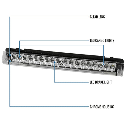 Ronnin - Fits 1997-2004 Ford F150 1998-1999 F250 2002 Lincoln Blackwood LED High Mount Stop Light Third 3rd Brake Lamp Piece | Chrome