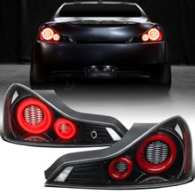 Ronnin - Fits 2008-2013 Infiniti G37 Coupe 2014-2015 Infiniti Q60 Coupe Upgraded Replacement Full LED Tail Lights Animated Startup Effect + Sequential Signal Lamps Assembly Pair | Gloss Black