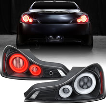 Ronnin - Fits 2008-2013 Infiniti G37 Coupe 2014-2015 Infiniti Q60 Coupe Upgraded Replacement Full LED Tail Lights Animated Startup Effect + Sequential Signal Lamps Assembly Pair | Black
