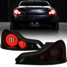 Ronnin - Fits 2008-2013 Infiniti G37 Coupe 2014-2015 Infiniti Q60 Coupe Upgraded Replacement Full LED Tail Lights Animated Startup Effect + Sequential Signal Lamps Assembly Pair | Black Smoke