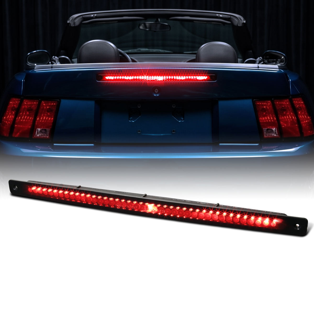 2003-2004 Ford Mustang Cobra Sequential LED Rear Brake Light Piece | Black Smoke