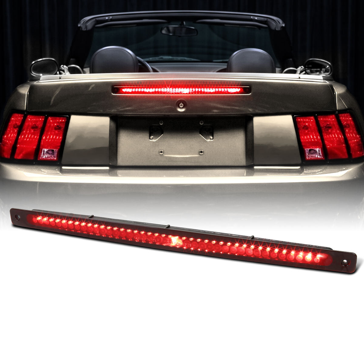 2003-2004 Ford Mustang Cobra Center High Mount Stop Lamp LED Rear Brake Light Piece | Red