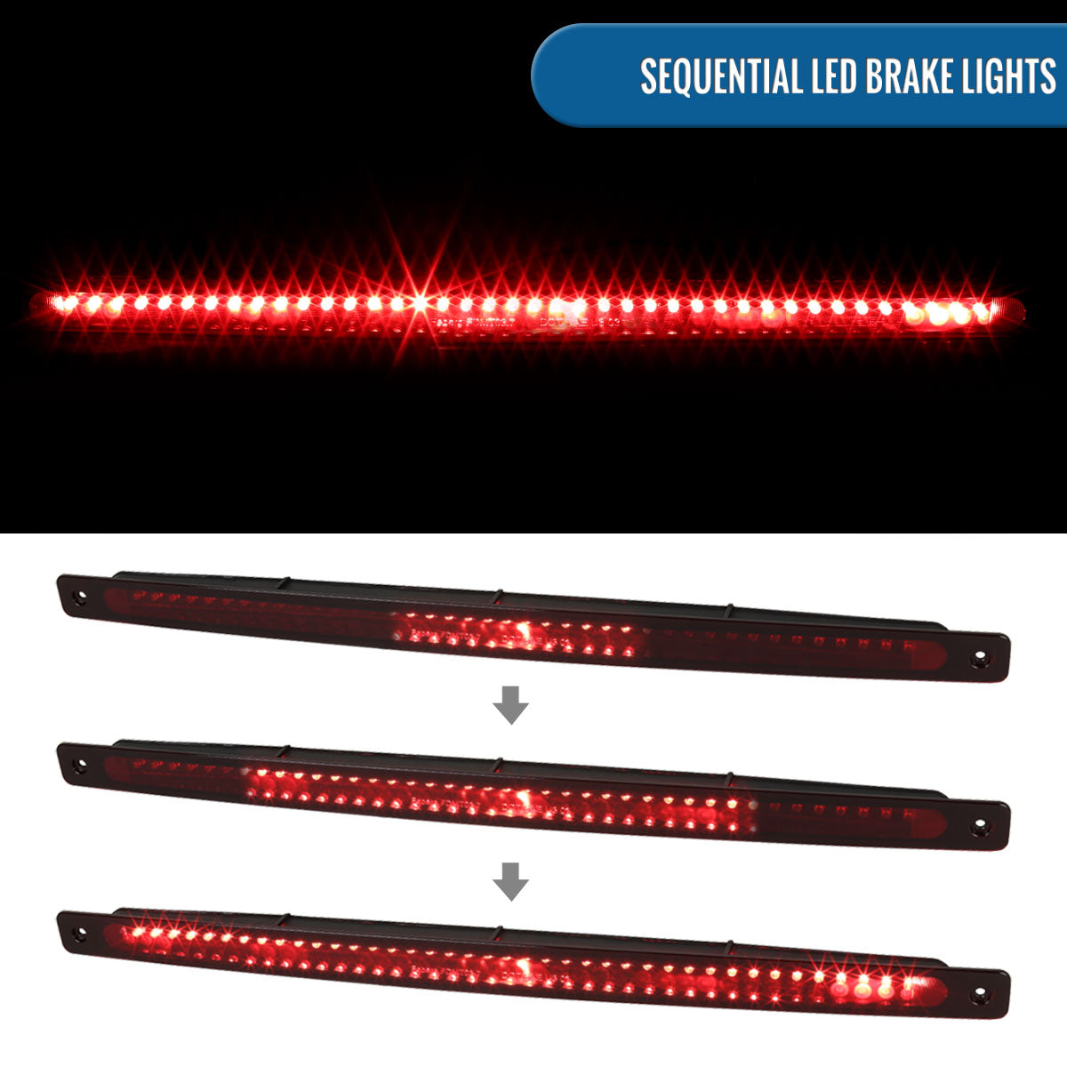 2003-2004 Ford Mustang Cobra Center High Mount Stop Lamp Sequential LED Rear Brake Light Piece | Red
