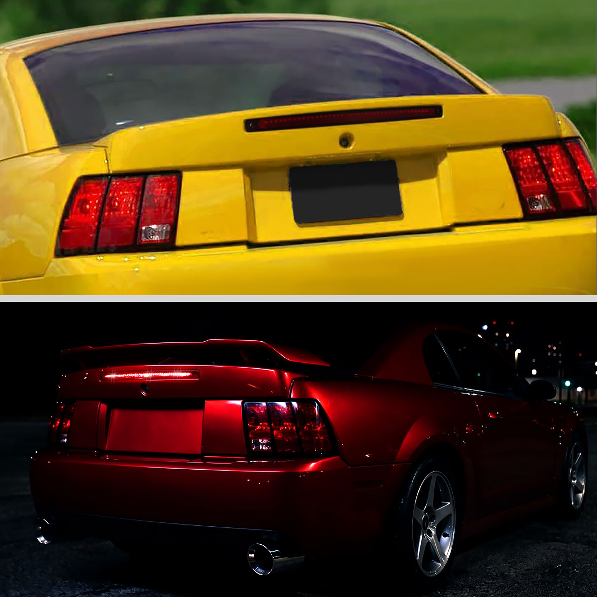 2003-2004 Ford Mustang Cobra Center High Mount Stop Lamp Sequential LED Rear Brake Light Piece | Red
