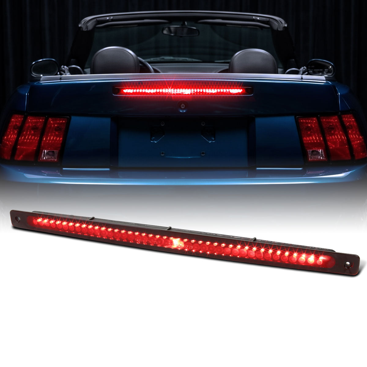 2003-2004 Ford Mustang Cobra Center High Mount Stop Lamp Sequential LED Rear Brake Light Piece | Red