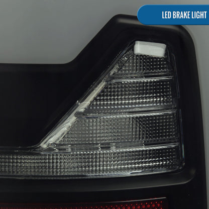 Ronnin - Fits 2002-2006 Dodge Ram 1500 2500 3500 Upgraded Full LED Tail Lights Assembly Pair | Black Smoke | White Tube