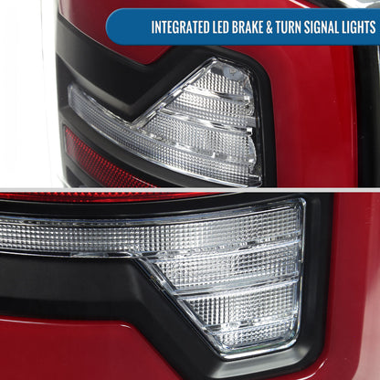 Ronnin - Fits 2007-2009 Dodge Ram 1500 2500 3500 Upgraded Full LED Integrated Brake Lamps and Turn Signal Tail Lights Assembly Replacement Pair | Black