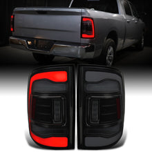 Ronnin - Fits 2009-2018 Ram 1500 2010-2018 Ram 2500 3500 2019-2022 1500 Classic Full LED Tail Lights Integrated LED Brake and Turn Signal Lamps Assembly Pair | Black Smoke | White Tube