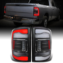 Ronnin - Fits 2009-2018 Ram 1500 2010-2018 Ram 2500 3500 2019-2022 1500 Classic Full LED Tail Lights Integrated LED Brake and Turn Signal Lamps Assembly Pair | Black | White Tube