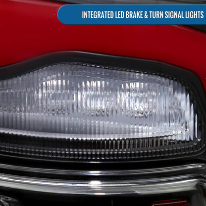 Ronnin - Fits 2009-2018 Ram 1500 2010-2018 Ram 2500 3500 2019-2022 1500 Classic Full LED Tail Lights Integrated LED Brake and Turn Signal Lamps Assembly Pair | Black