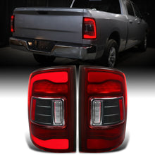 Ronnin - Fits 2009-2018 Ram 1500 2010-2018 Ram 2500 3500 2019-2022 1500 Classic Full LED Tail Lights Integrated LED Brake and Turn Signal Lamps Assembly Pair | Black Red