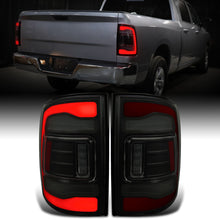 Ronnin - Fits 2009-2018 Ram 1500 2010-2018 Ram 2500 3500 2019-2022 1500 Classic Full LED Tail Lights Integrated LED Brake and Turn Signal Lamps Assembly Pair | Black Smoke