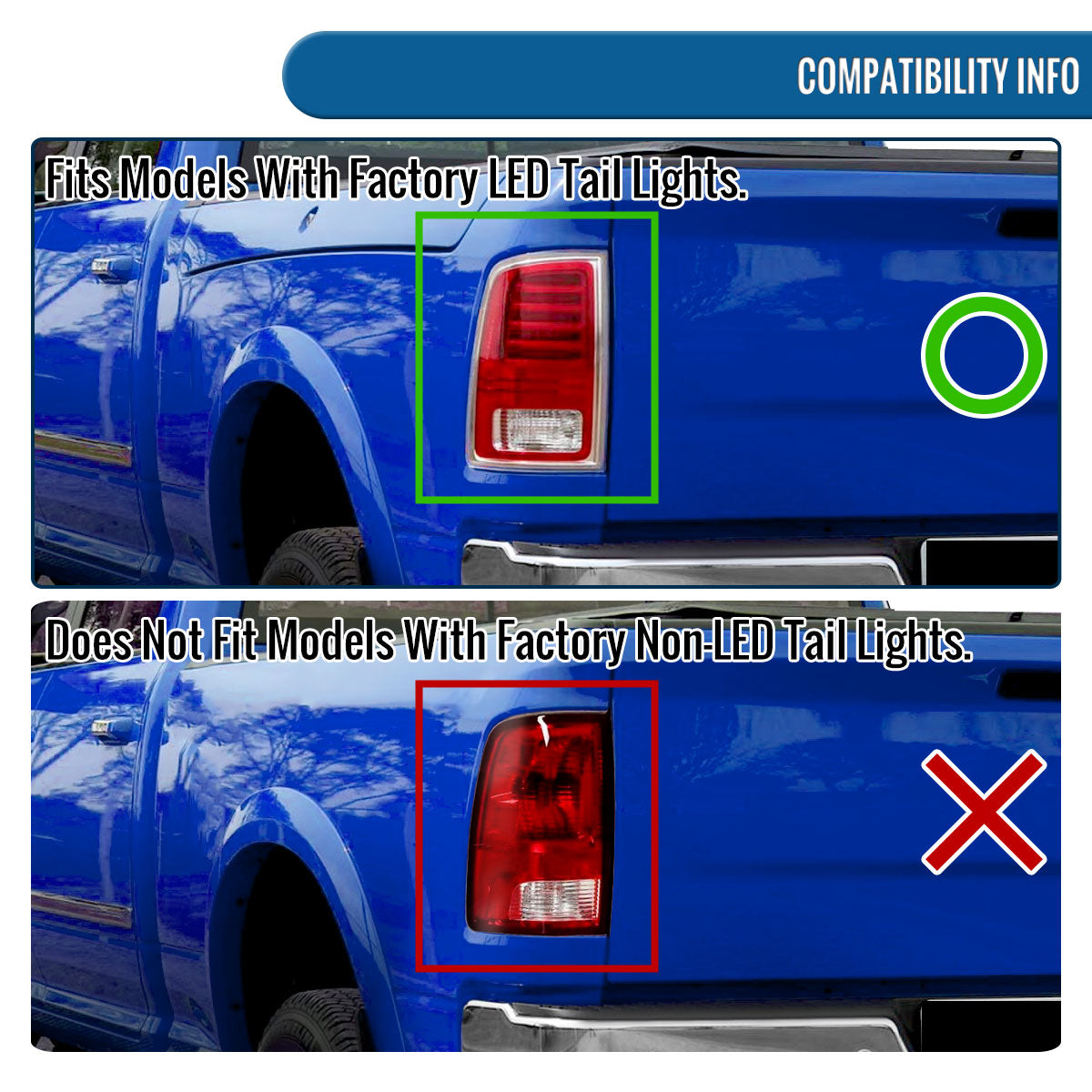Ronnin - Fits 2013-2018 Ram 1500 2500 3500 2019-2022 Ram 1500 Classic Full LED Tail Lights Integrated Brake and Sequential Turn Signals + Animated Startup Effect Pair | Black Smoke | White Tube
