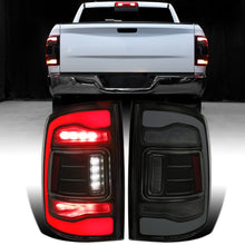 Ronnin - Fits 2013-2018 Ram 1500 2500 3500 2019-2022 Ram 1500 Classic Full LED Tail Lights Integrated Brake and Sequential Turn Signals + Animated Startup Effect Pair | Black Smoke | White Tube
